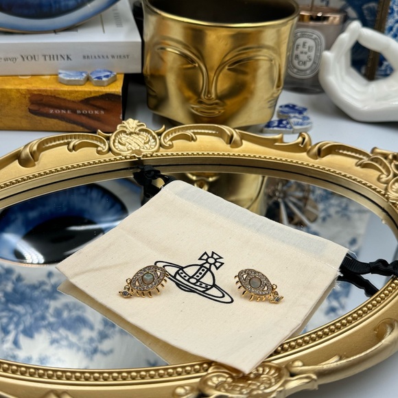 🆕 VIVIENNE WESTWOOD 🧿 BNWOT AUTH Rahmona Eye-Motif Studs with Hanging Orb Tear - Picture 4 of 16